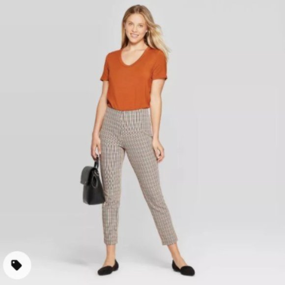 A New Day Houndstooth High Rise Skinny Ankle Pants - Picture 2 of 8